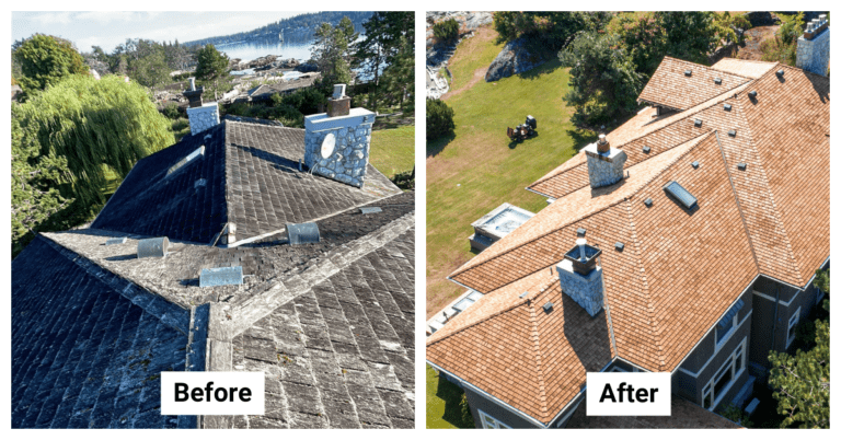 Roof Replacement - from Wood Shingle to Wood Shingle - 3150 Rutland Road, Victoria, BC V8R 6L7