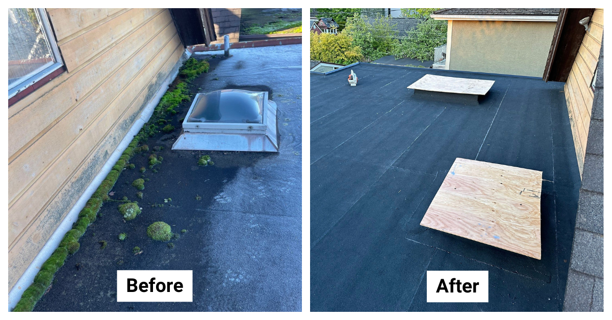 Roof Replacement - from Rolled Roofing to Rolled Roofing - 4017 West 18th Avenue, Vancouver, BC V6S 1B9
