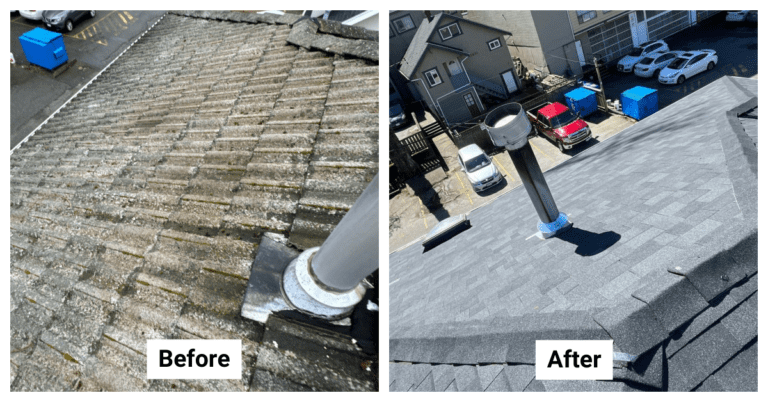Roof Replacement - from Concrete Tile to Asphalt Shingle - 5695 Aberdeen Street, Vancouver, BC V5R 4M5