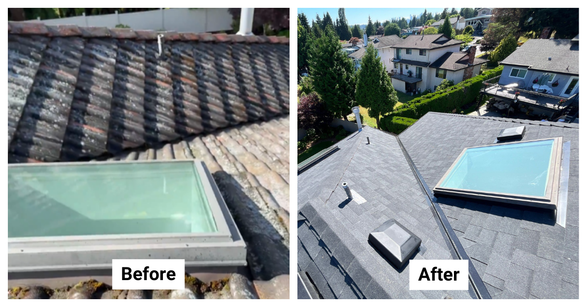 Roof Replacement - from Concrete Tile Roof to Asphalt Shingle - 3455 Dalebright Drive, Burnaby, BC V5A 3E9