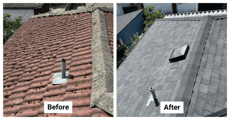 Roof Replacement – from Concrete Tile Roof to Asphalt Shingle - 932 East 37th Avenue, Vancouver, BC V5W 1G2